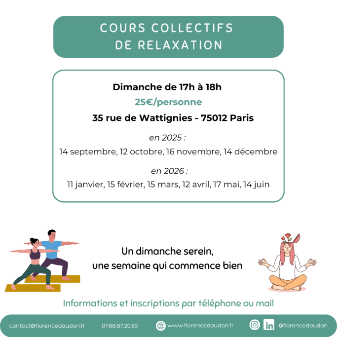 cours collectifs séances relaxation paris 12 75012