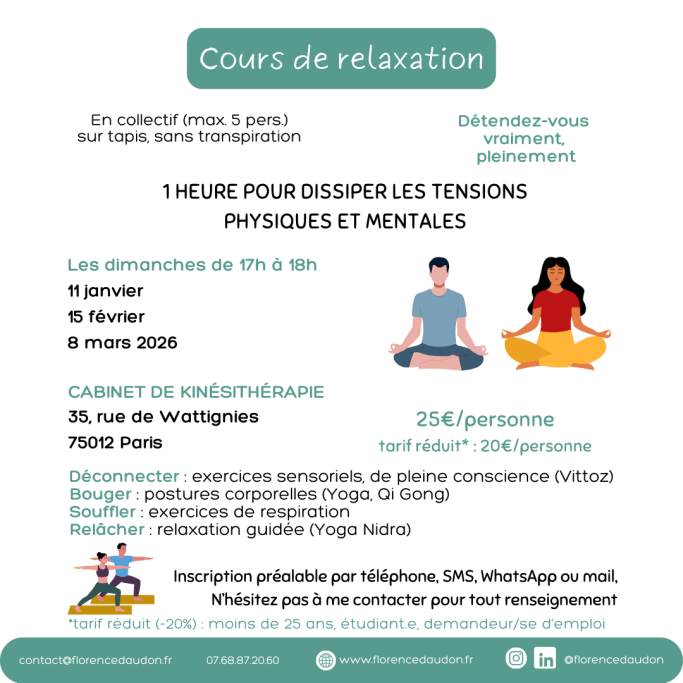 cours relaxation 75012 collectif groupe détente