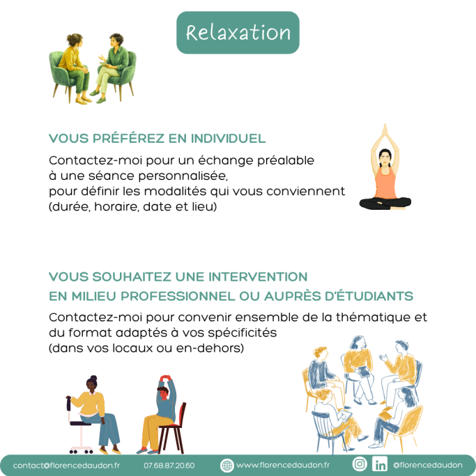 relaxation Paris 75012 visio distanciel particuliers accompagnement individuel personnalisé bien-être corporel mental professionnel étudiant