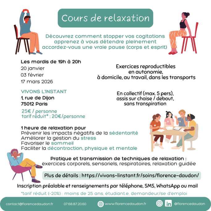 cours relaxation 75012 collectif groupe détente