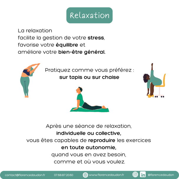 relaxation Paris 75012 Blois 41 technique occidental oriental synergie varié exercice pratique simple agréable détente bien-être Biosappia